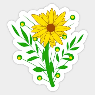 yellow sunflower floral pattern blooming blossoms flower Sticker